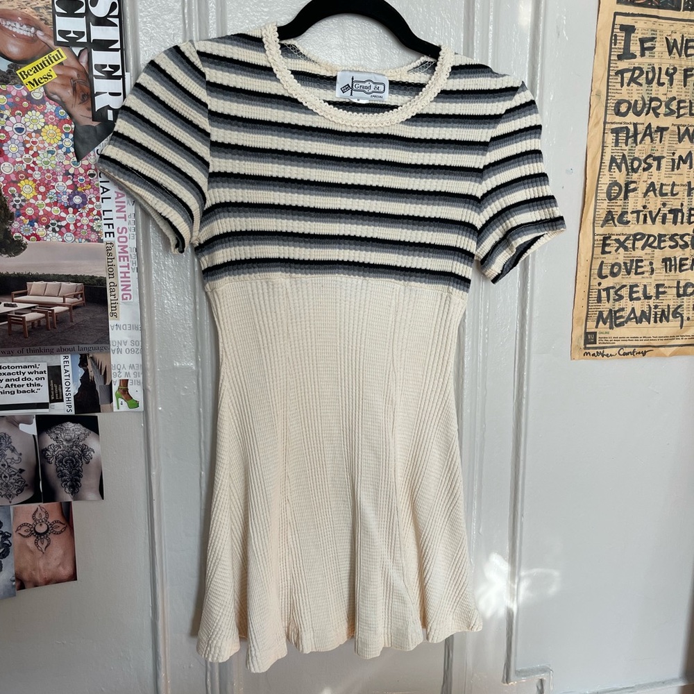 VINTAGE GRAND ST. summer dress, size: M, fits like a Small, 100% cotton